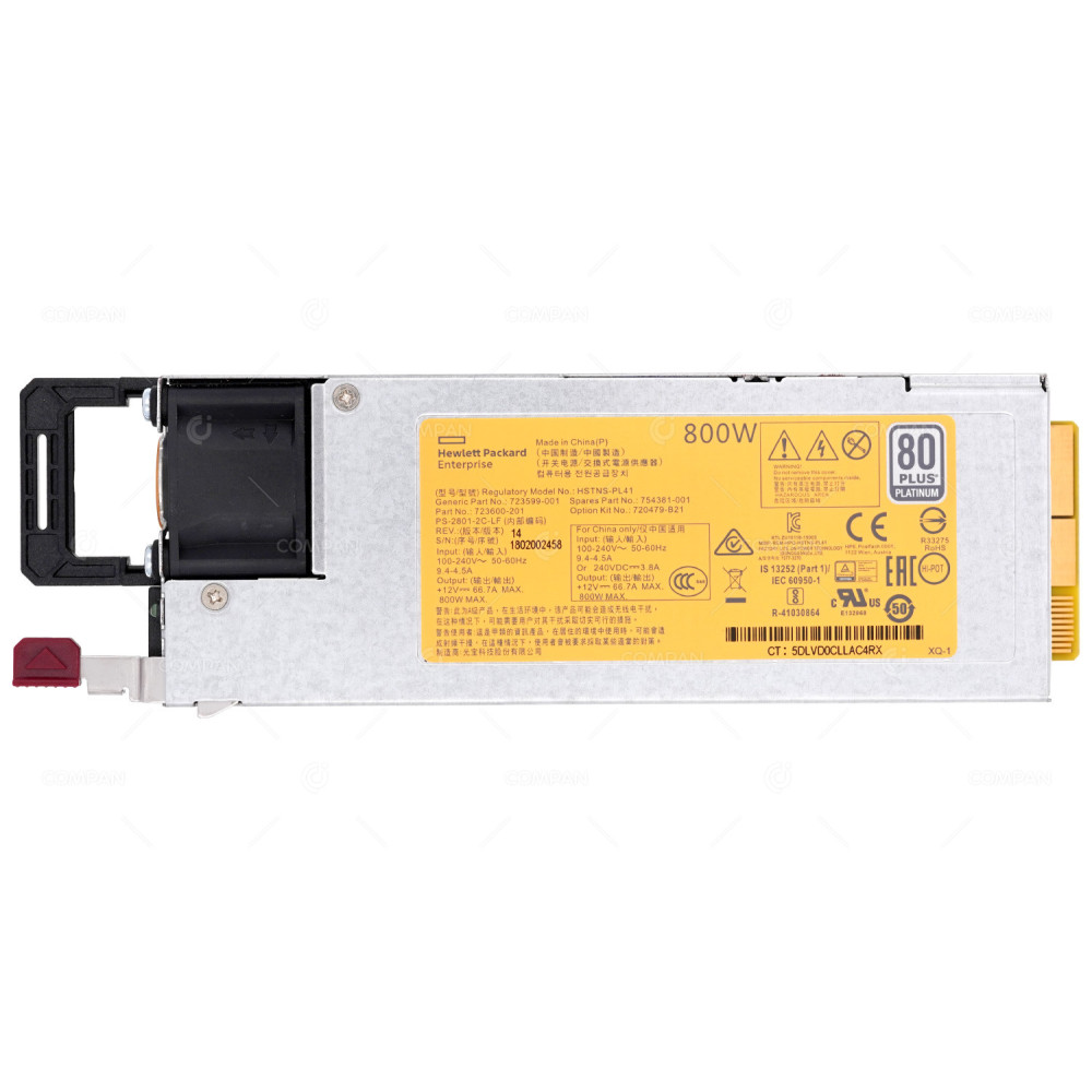 754381-001 HP 800W FLEX SLOT PLATINUM POWER SUPPLY KIT FOR HP PROLIANT G9